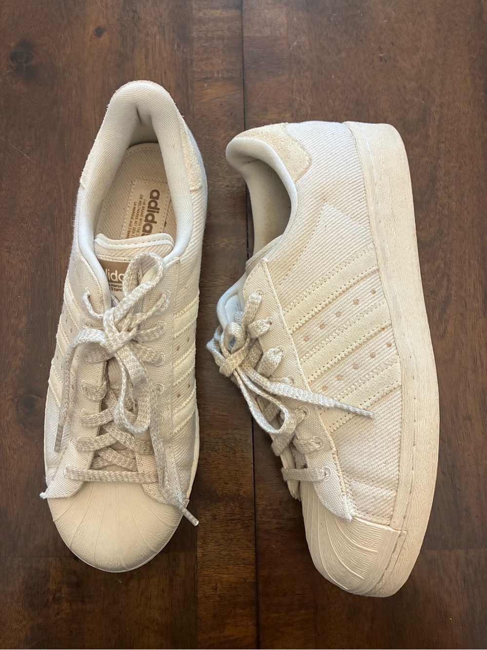 Adidas Superstar 28 Non Dyed Chalk Women’s 9 Cream Sneakers Shoes